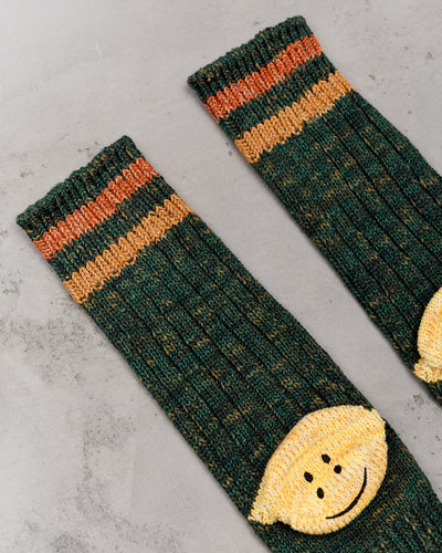 Kapital 60 Yarns Grandrelle Ivy Smiley Socks, Green