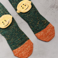 Kapital 60 Yarns Grandrelle Ivy Smiley Socks, Green