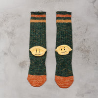 Kapital 60 Yarns Grandrelle Ivy Smiley Socks, Green