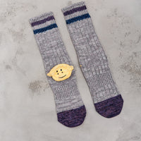 Kapital 60 Yarns Grandrelle Ivy Smiley Socks, Grey