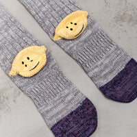 Kapital 60 Yarns Grandrelle Ivy Smiley Socks, Grey