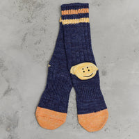 Kapital 60 Yarns Grandrelle Ivy Smiley Socks, Navy