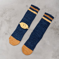 Kapital 60 Yarns Grandrelle Ivy Smiley Socks, Navy