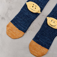 Kapital 60 Yarns Grandrelle Ivy Smiley Socks, Navy