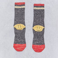 Kapital 60 Yarns Grandrelle Ivy Smiley Socks, Gray