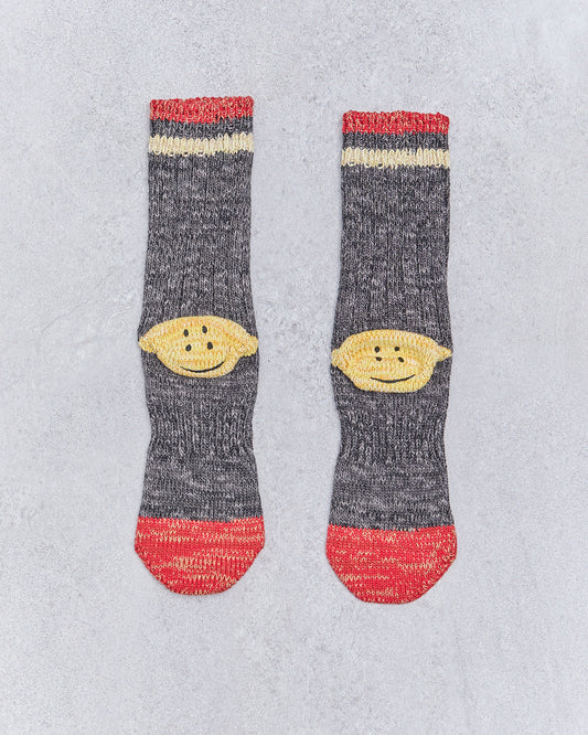 Kapital 60 Yarns Grandrelle Ivy Smiley Socks, Gray