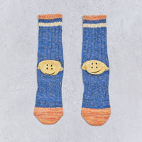 Kapital 60 Yarns Grandrelle Ivy Smiley Socks, Navy