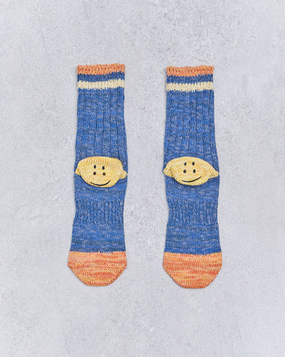 Kapital 60 Yarns Grandrelle Ivy Smilie Socks, Navy