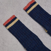 Kapital 60 Yarns Grandrelle Ivy Smiley Socks, Navy