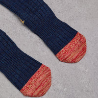 Kapital 60 Yarns Grandrelle Ivy Smiley Socks, Navy