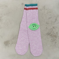 Kapital 60 Yarns IVY RAINBOWY HAPPY HEEL-Hold Socks, PURPLExGREE