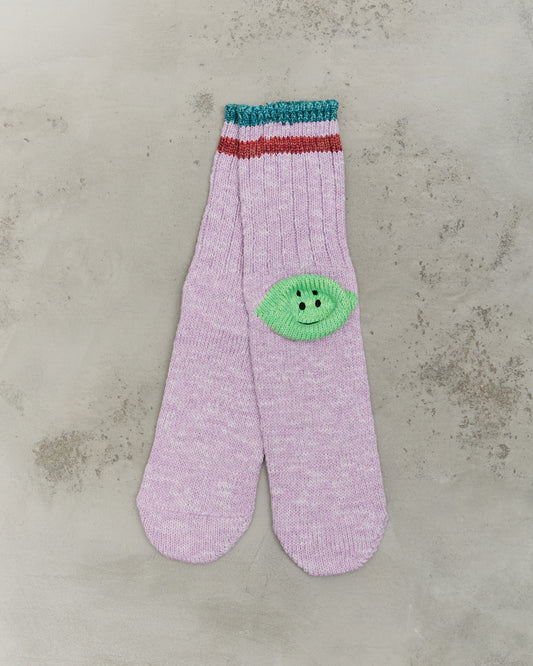 Kapital 60 Yarns IVY RAINBOWY HAPPY HEEL-Hold Socks, PURPLExGREE