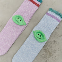 Kapital 60 Yarns IVY RAINBOWY HAPPY HEEL-Hold Socks, SAXxGREEN