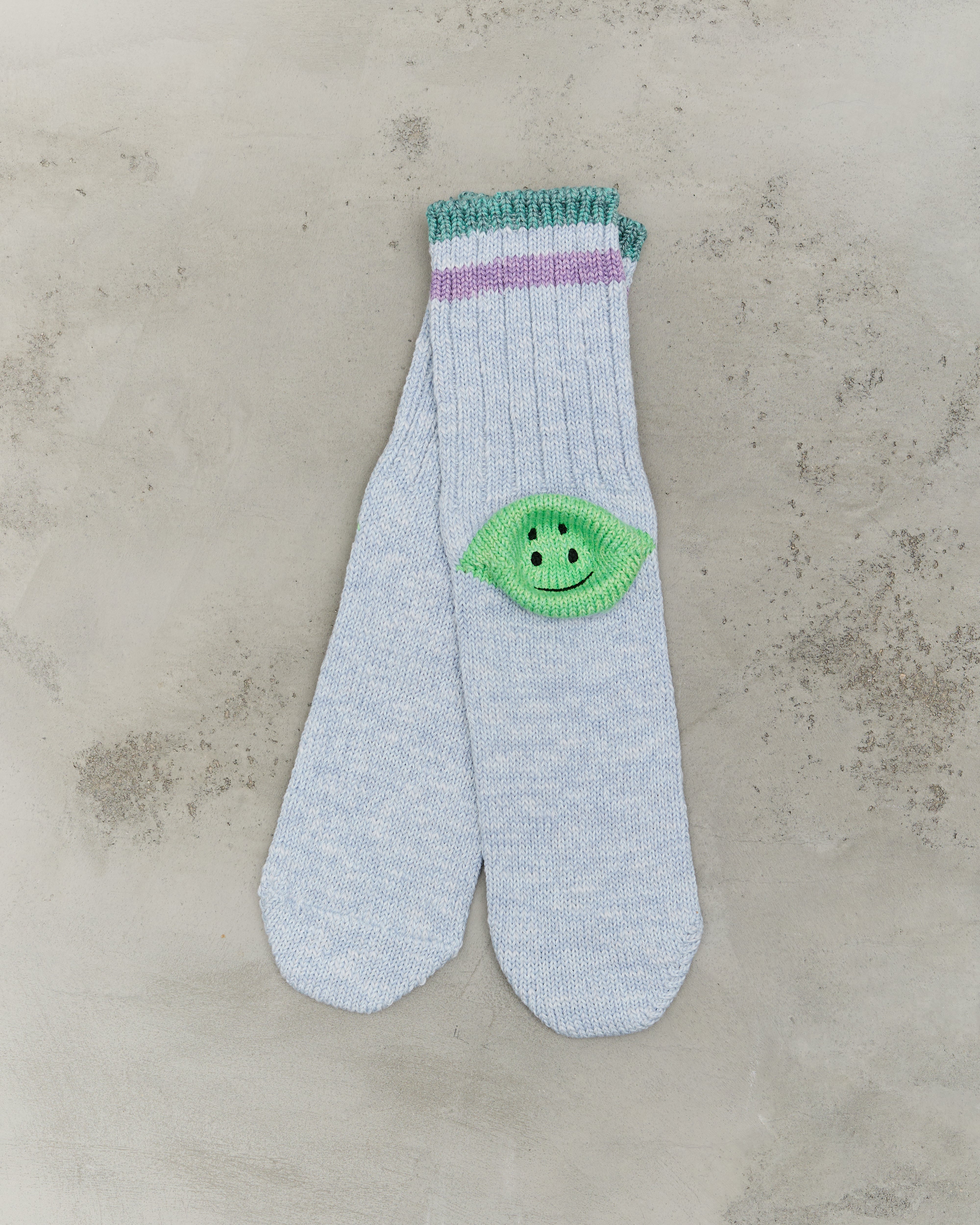 Kapital 60 Yarns IVY RAINBOWY HAPPY HEEL-Hold Socks, SAXxGREEN