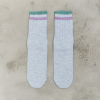 Kapital 60 Yarns IVY RAINBOWY HAPPY HEEL-Hold Socks, SAXxGREEN