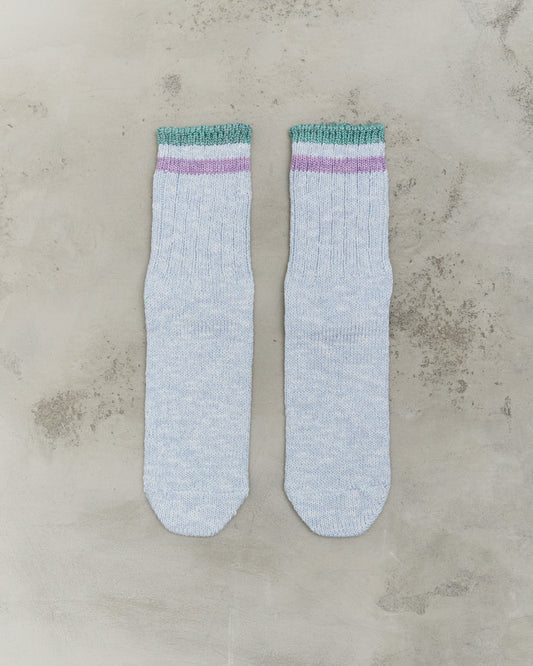 Kapital 60 Yarns IVY RAINBOWY HAPPY HEEL-Hold Socks, SAXxGREEN