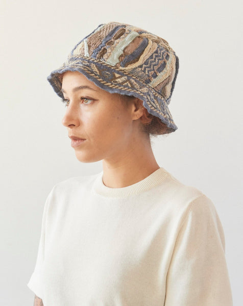 Kapital 7G Knit Gaudy Bucket Hat, Navy | Glasswing