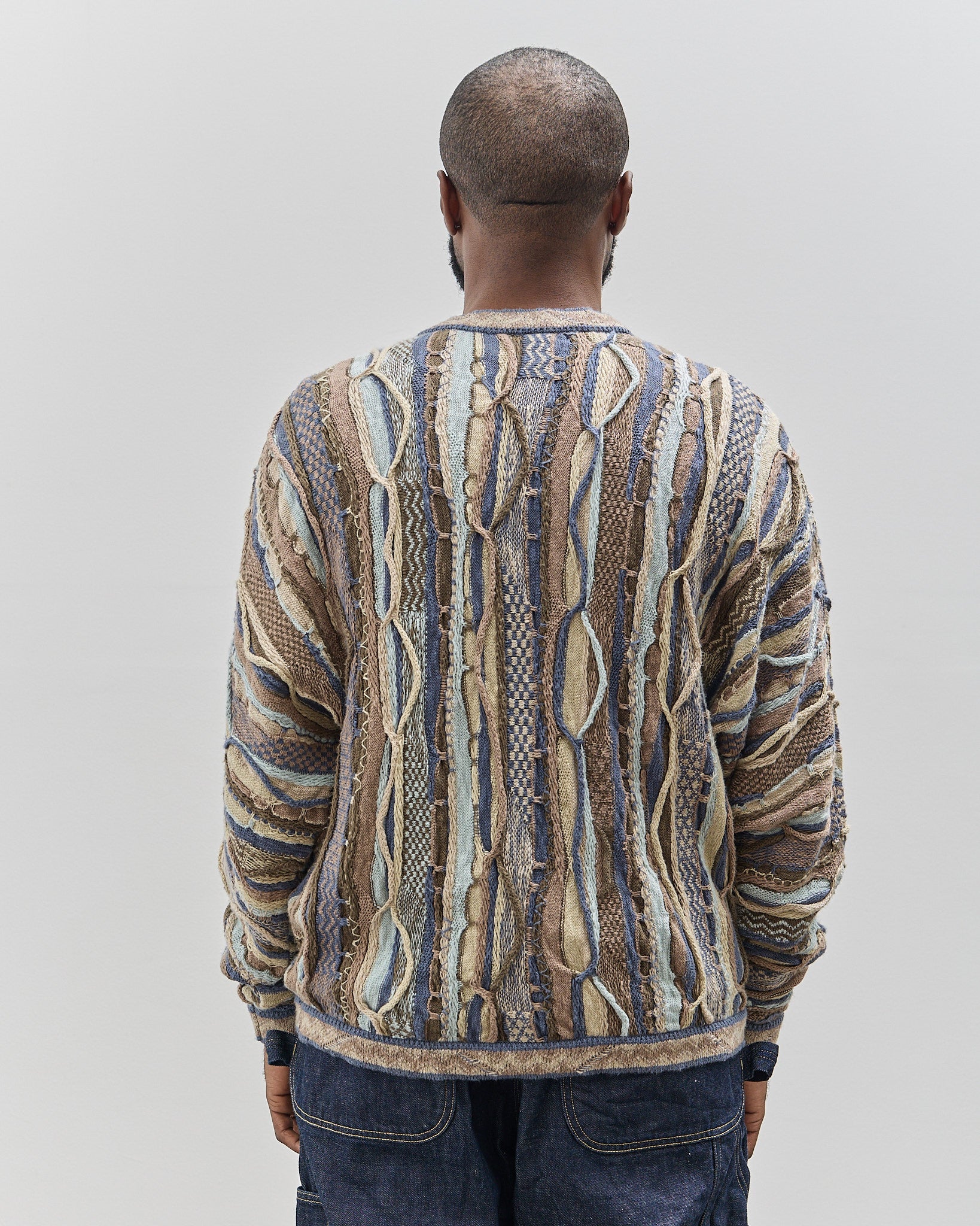 Kapital 7G Knit Gaudy Crew Sweater, Navy – Glasswing