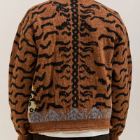 Kapital 7G Wool Nepal Tiger Crew Knit Sweater Unisex, Orange