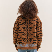 Kapital 7G Wool Nepal Tiger Crew Knit Sweater, Orange