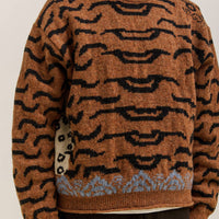 Kapital 7G Wool Nepal Tiger Crew Knit Sweater Unisex, Orange