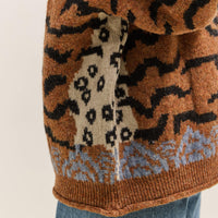 Kapital 7G Wool Nepal Tiger Crew Knit Sweater, Orange
