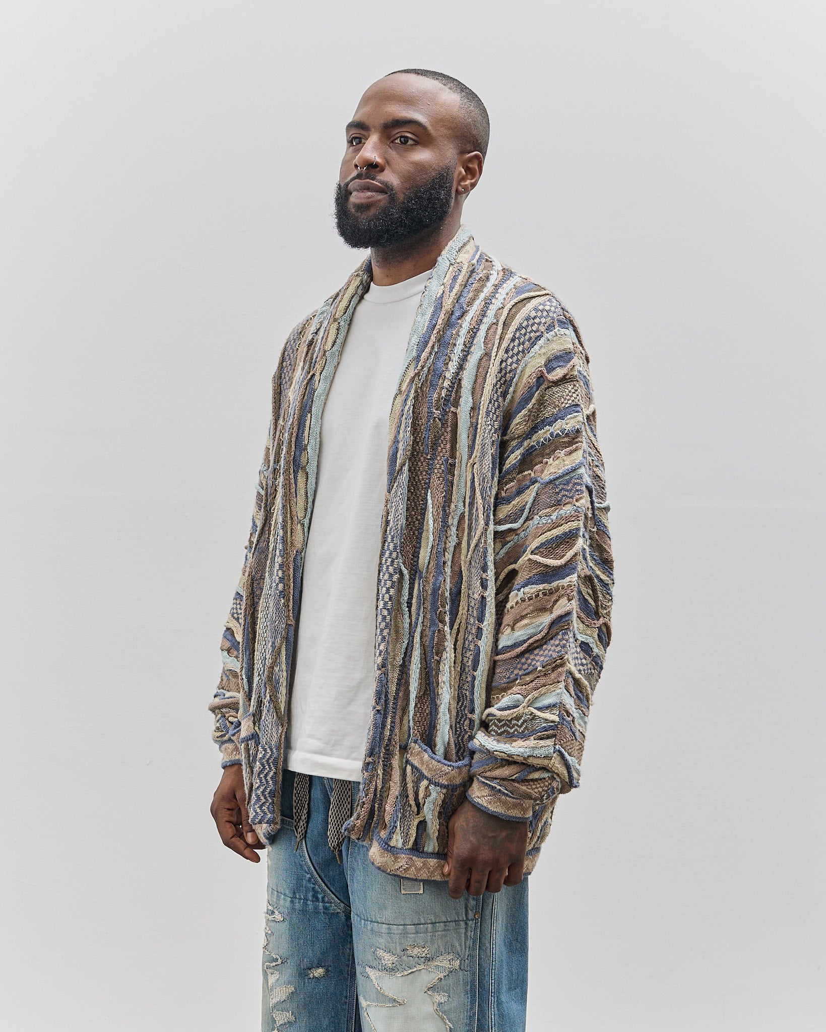 Kapital 7G Knit Gaudy Cardigan, Navy – Glasswing