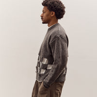 Kapital 7G Wool Windowpane Big Sweater, Charcoal