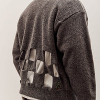 Kapital 7G Wool Windowpane Big Sweater, Charcoal