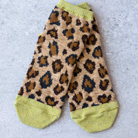 Kapital 84 Yarns Leopard Smilie Ankle Socks, Lime