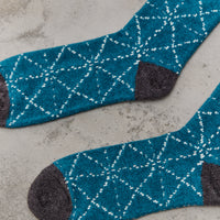 Kapital 84 Yarns Mole Yarn Sashiko Socks, Blue