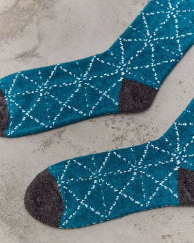 Kapital 84 Yarns Mole Yarn Sashiko Socks, Blue