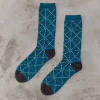 Kapital 84 Yarns Mole Yarn Sashiko Socks, Blue