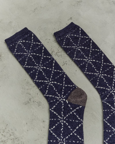 Kapital 84 Yarns Mole Yarn Sashiko Socks, Navy