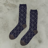 Kapital 84 Yarns Mole Yarn Sashiko Socks, Navy