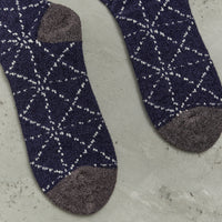 Kapital 84 Yarns Mole Yarn Sashiko Socks, Navy
