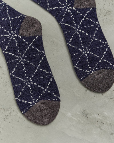 Kapital 84 Yarns Mole Yarn Sashiko Socks, Navy