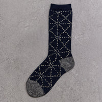 Kapital 84 Yarns Sashiko Socks, Navy