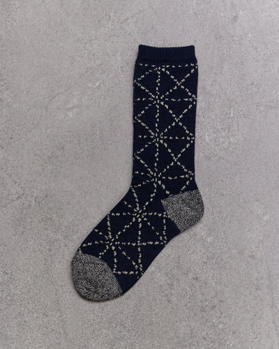 Kapital 84 Yarns Sashiko Socks, Navy