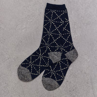 Kapital 84 Yarns Sashiko Socks, Navy