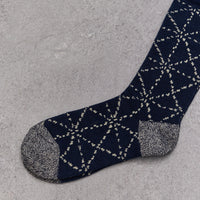 Kapital 84 Yarns Sashiko Socks, Navy