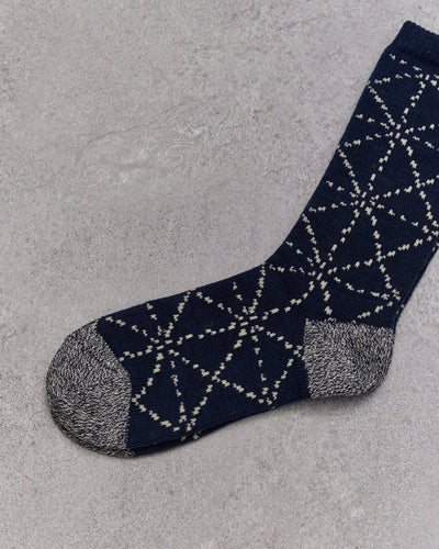 Kapital 84 Yarns Sashiko Socks, Navy