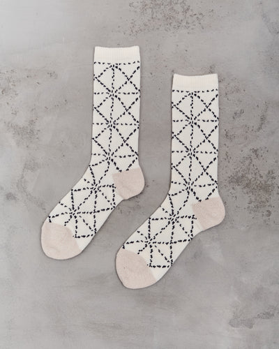 Kapital 84 Yarns Sashiko Socks, Ecru