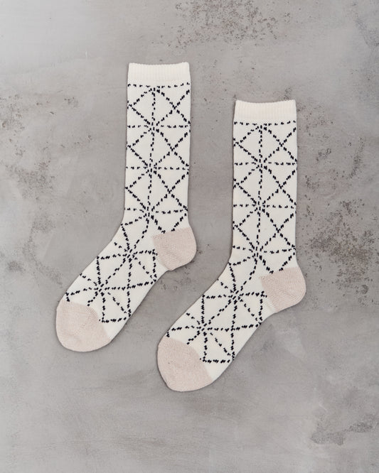Kapital 84 Yarns Sashiko Socks, Ecru