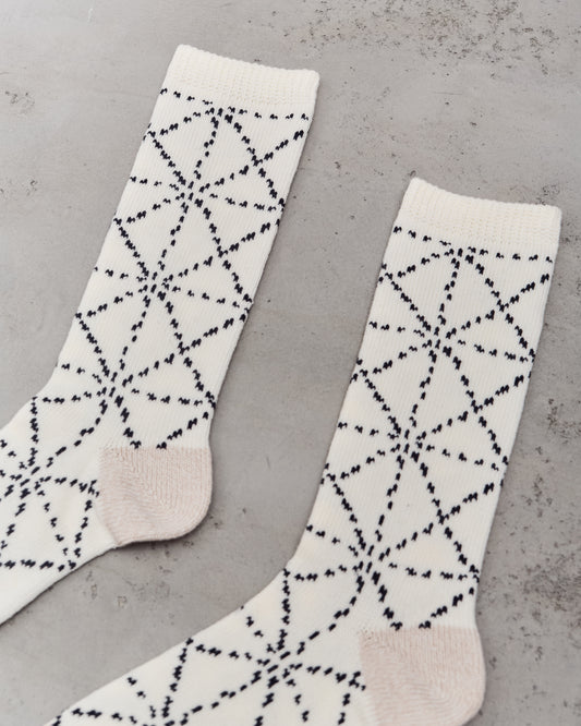 Kapital 84 Yarns Sashiko Socks, Ecru