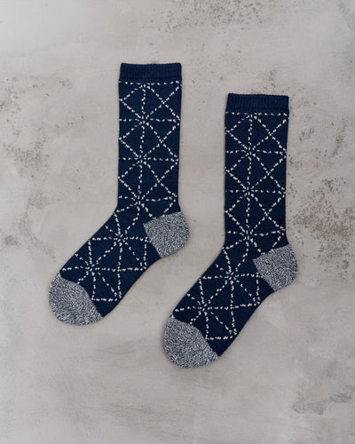 Kapital 84 Yarns Sashiko Socks, Navy