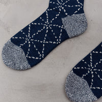 Kapital 84 Yarns Sashiko Socks, Navy