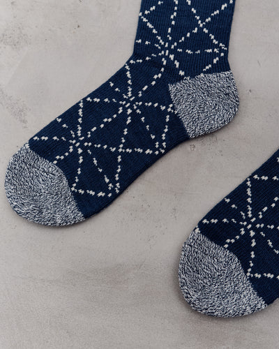 Kapital 84 Yarns Sashiko Socks, Navy