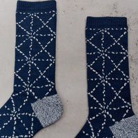 Kapital 84 Yarns Sashiko Socks, Navy