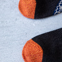 Kapital 96 Yarns Bandana Heel Ankle Socks, Black/Navy